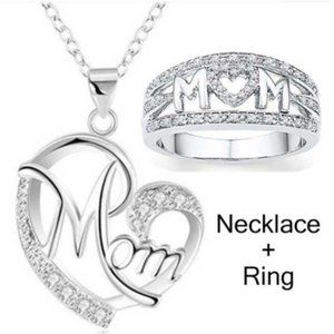 Mom Necklace and Ring Set
